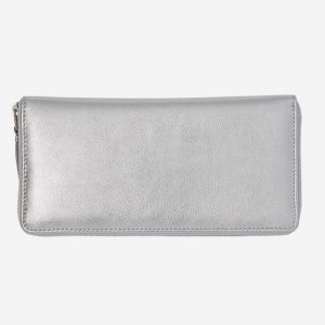 Portafogli in pelle argentata