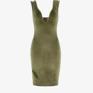 Abito verde cut-out