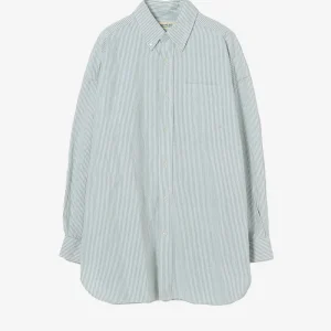 Camicia a righe verdi Big BD con asola sul retro