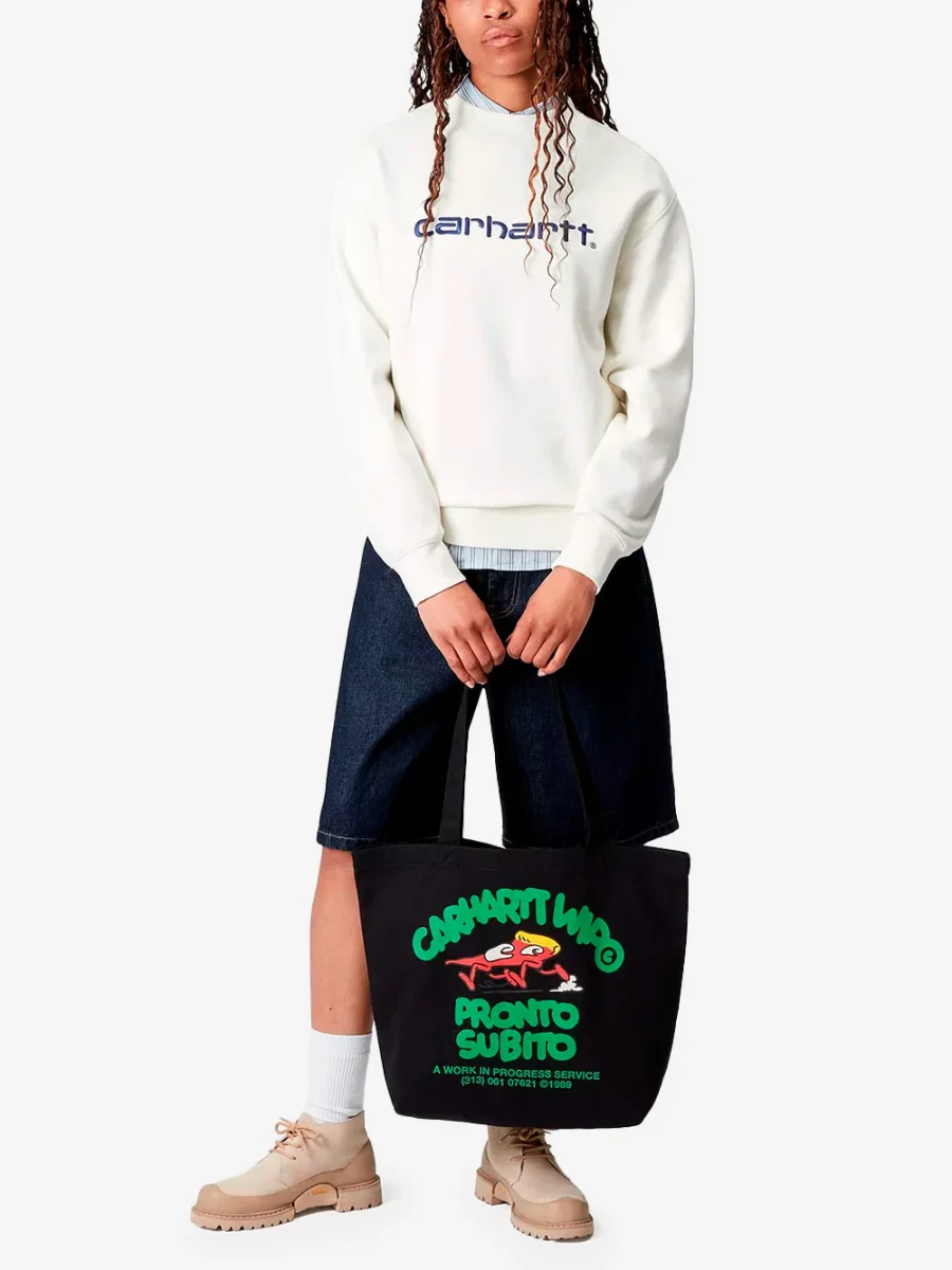 Tote in canvas con grafica Pronto Subito (15 l) - immagine 3