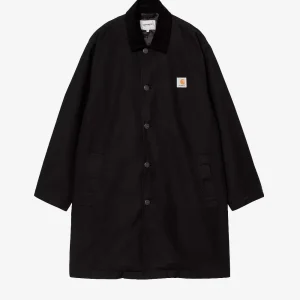 Webster Coat nero con colletto in velluto