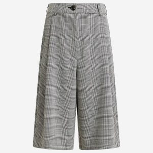 Bermuda sartoriali a gamba larga con quadri grigi e neri