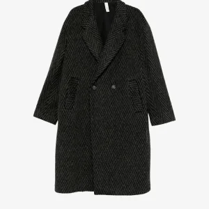 Cappotto doppiopetto spigato 'Santacesarea' in misto lana