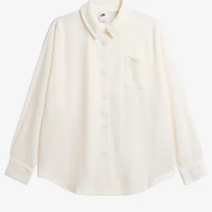 Camicia a righe in jacquard oversize avorio