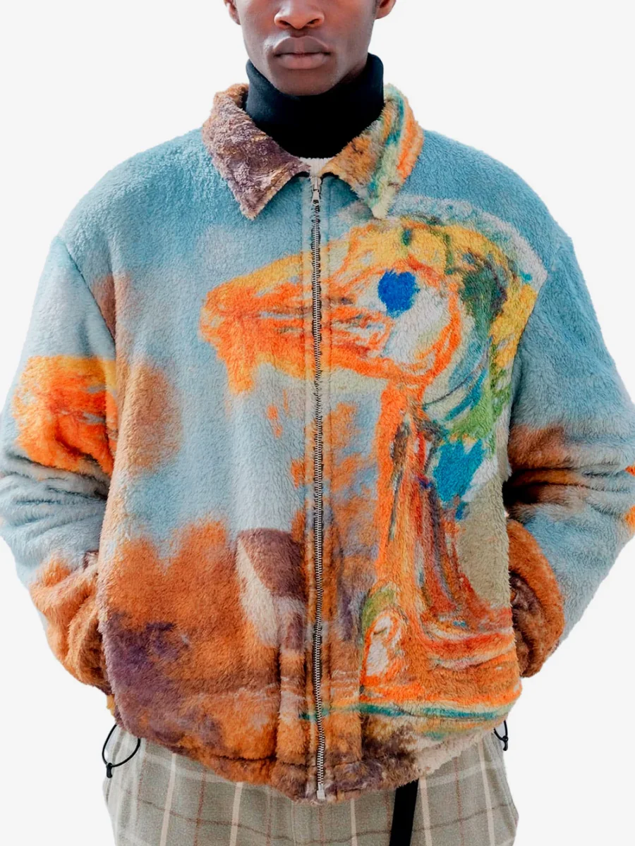 Blouson in pile dipinto 'Landscape' Asger Jorn - immagine 4