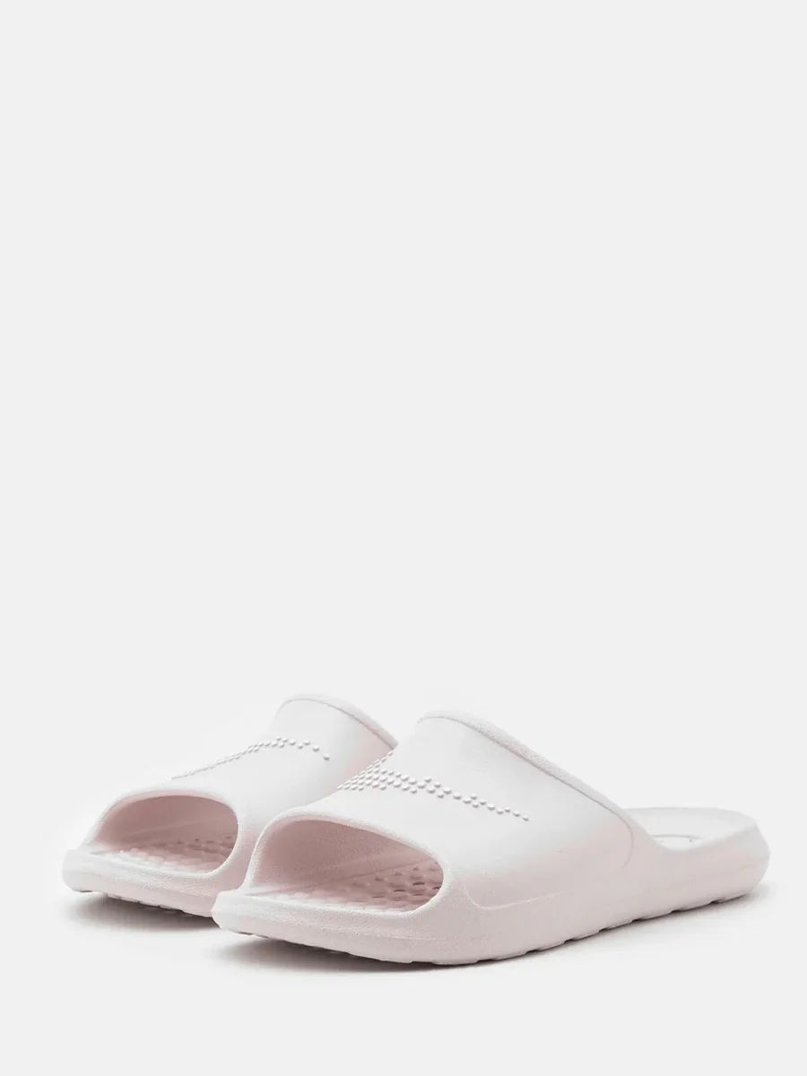 Nike Victori One ciabatta rosa con logo bianco - immagine 3