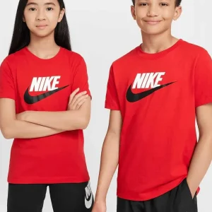 Nike t-shirt kids rosso con logo nero