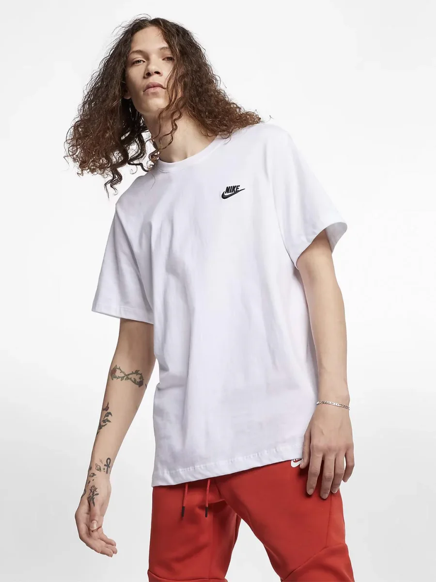 Nike t-shirt bianco con logo nero