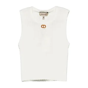 Twinset top kids bianco a coste