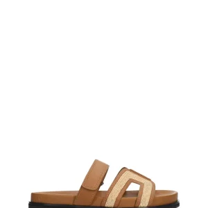 Bibi Lou Mindy sandali cuoio con rafia