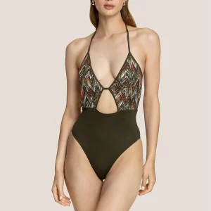 4Giveness Geometrical Net costume verde intero