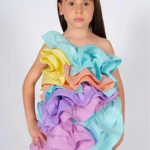 Fun & Fun abito kids multicolor con voilant