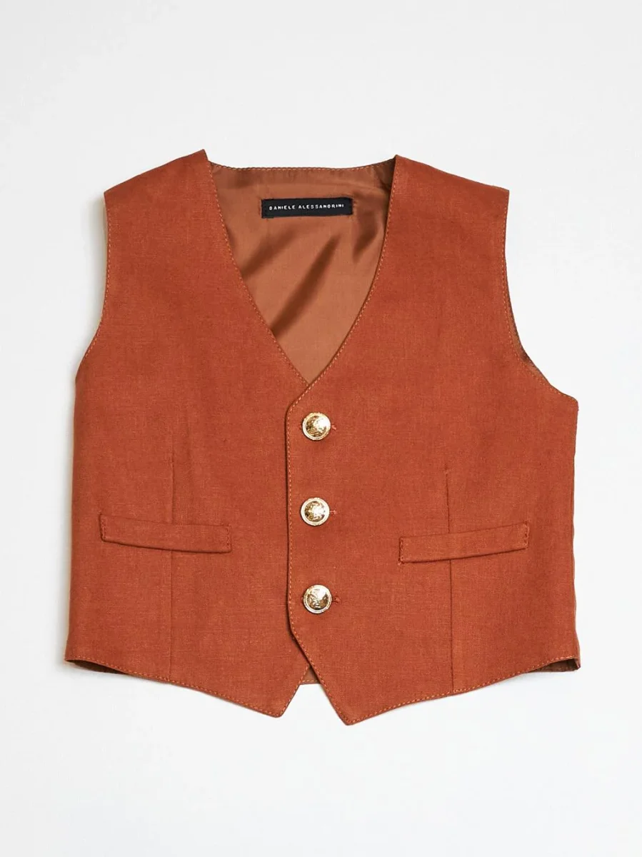 Daniele Alessandrini gilet marrone neonati - immagine 2