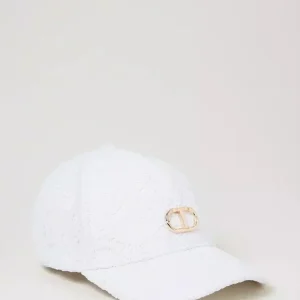 Twinset cappello kids bianco in pizzo