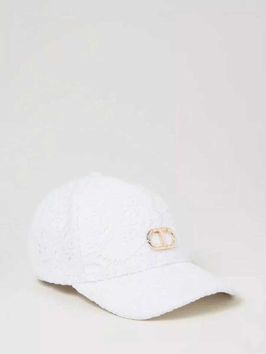 Twinset cappello kids bianco in pizzo