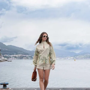 Bohemian shorts beige a fantasia