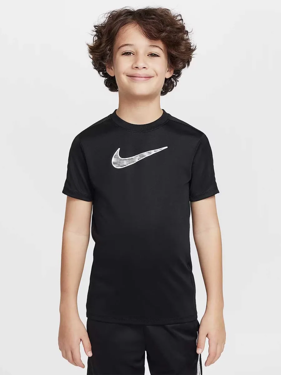 Nike t-shirt kids nero con logo bianco