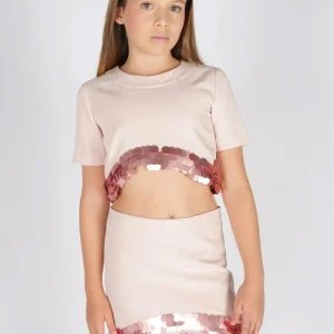 Fun & Fun gonna kids rosa corta con pailettes