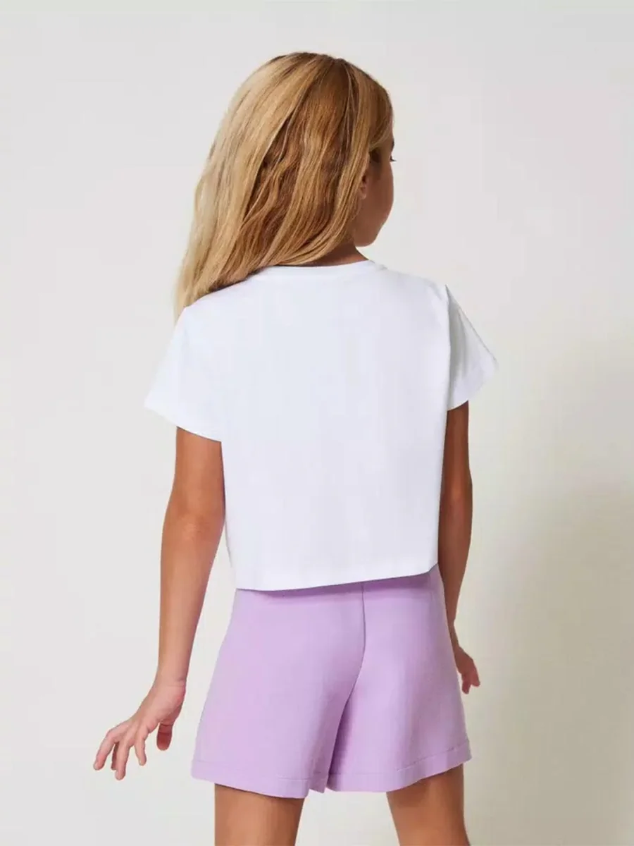 Twinset t-shirt kids bianco con pizzo - immagine 4