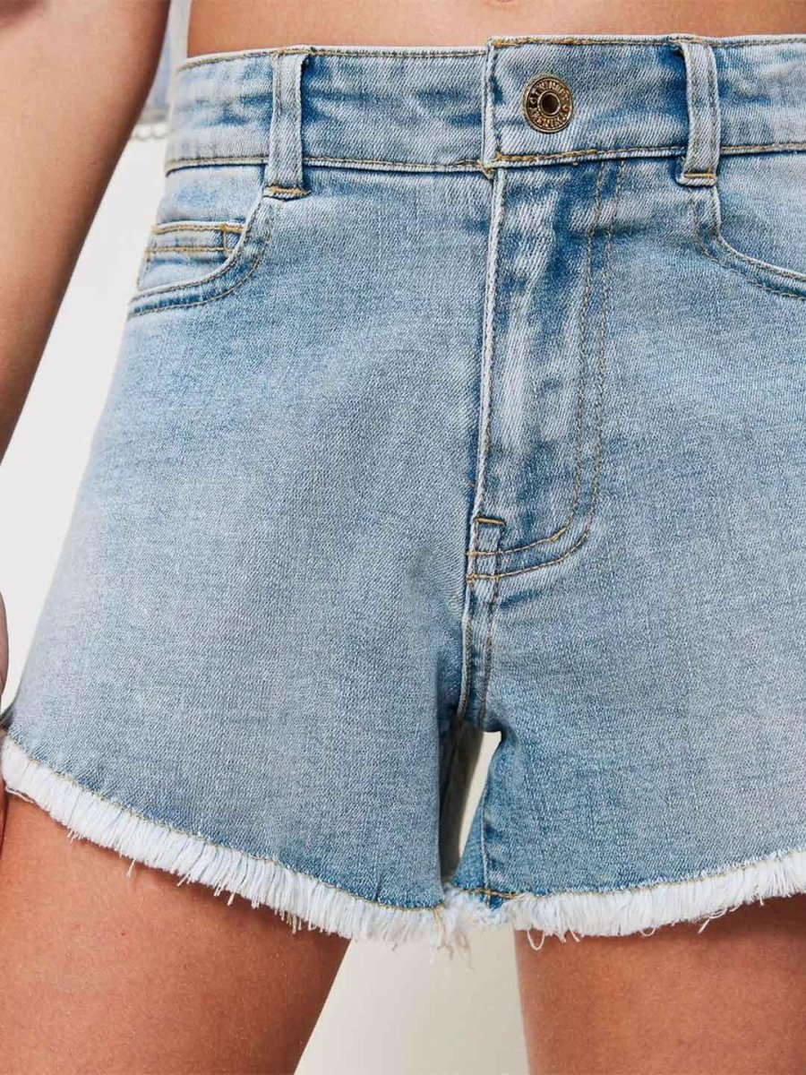 Twinset shorts kids in denim con orlo sfrangiato - immagine 5
