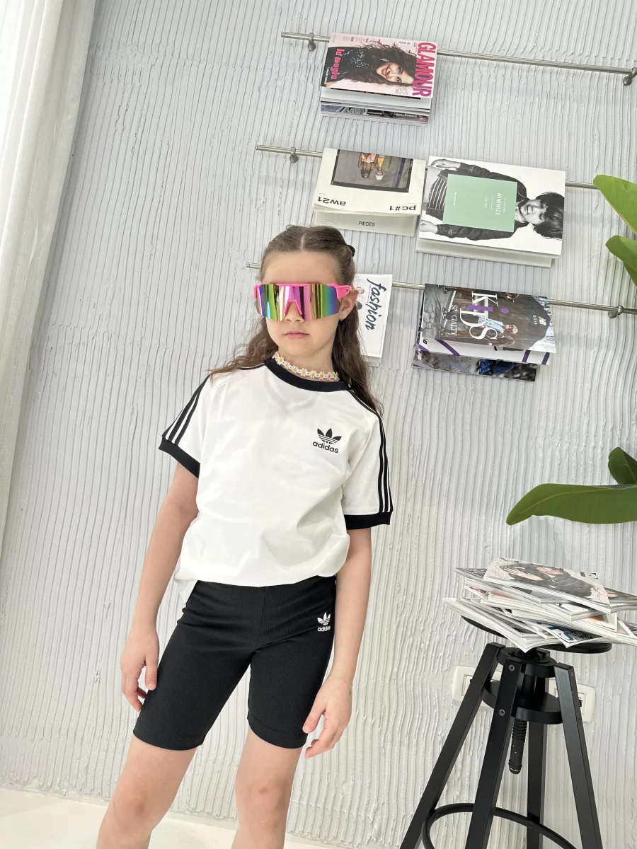 Adidas Adicolor t-shirt kids bianco e nero - immagine 8