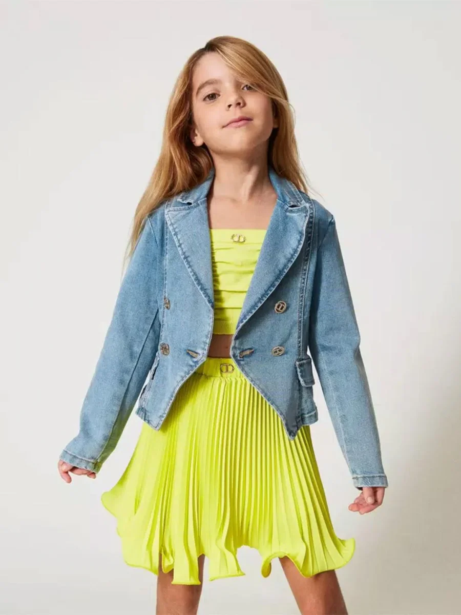 Twinset gonna kids giallo corta in plisseè - immagine 3