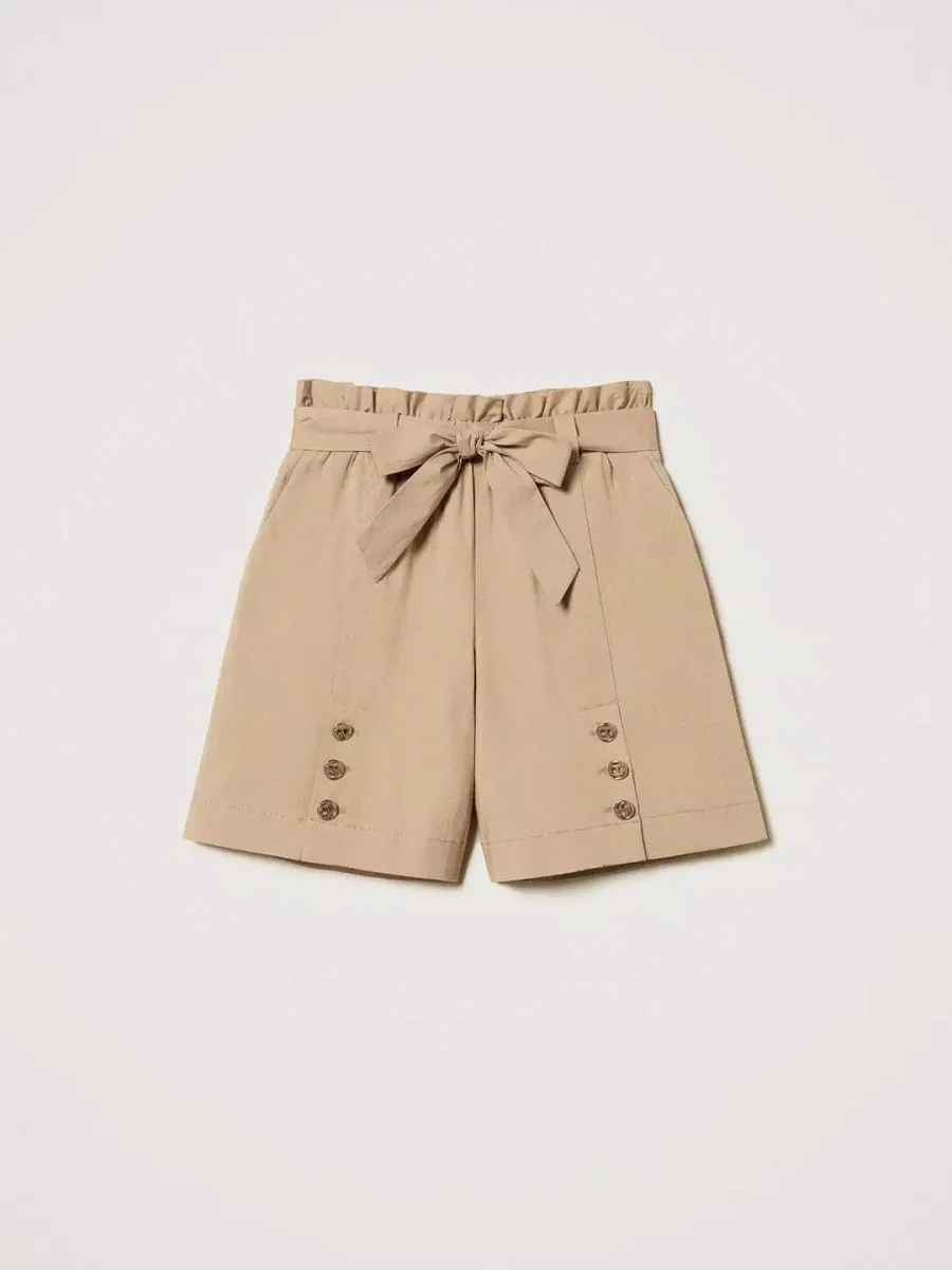 Twinset shorts kids beige vita alta - immagine 5