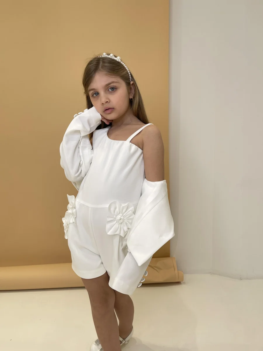 Fun & Fun tuta kids bianco con fiori - immagine 5