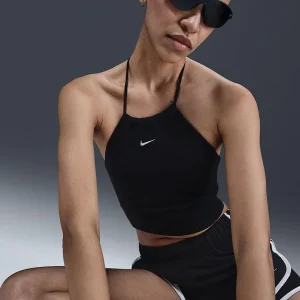 Nike top nero con scollo all'americana