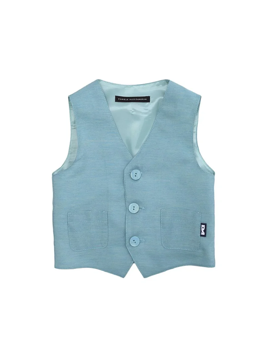 Daniele Alessandrini gilet kids verde con bottoni