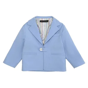 Daniele Alessandrini giacca kids celeste con multilogo interno