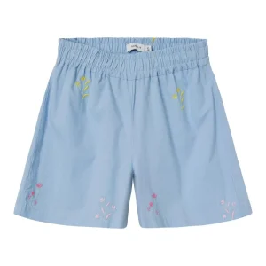 Name It shorts kids celeste con ricamo fiori