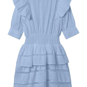 Name It abito kids celeste con volant sulle spalle