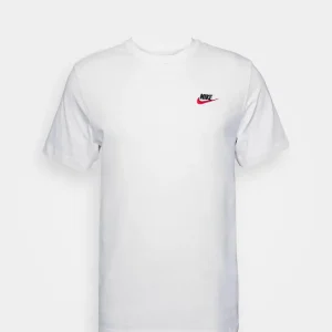Nike t-shirt bianco con logo rosso