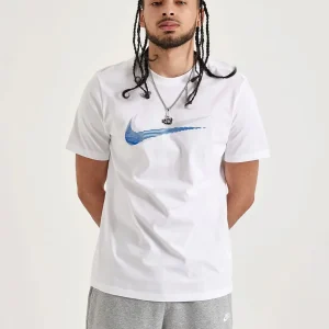 Nike t-shirt bianco con logo blu
