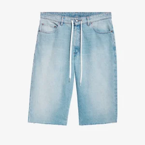 Jeans corti con laccio in vita