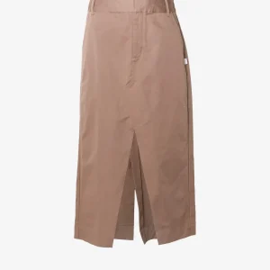 Gonna marrone sportiva in twill