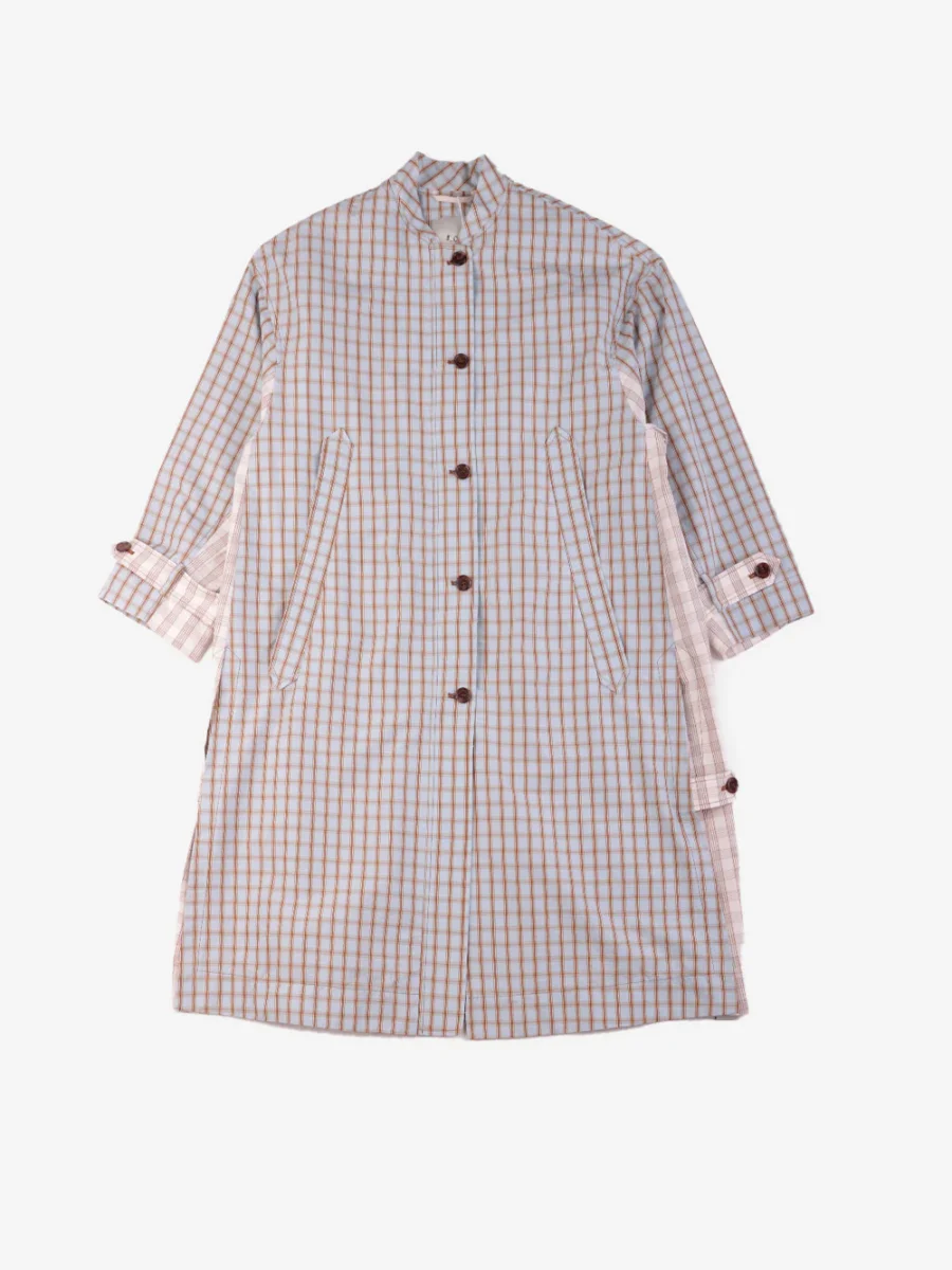 Trench a quadri con colletto - immagine 2