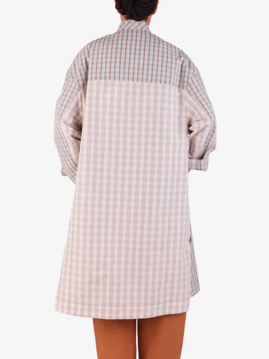 Trench a quadri con colletto - immagine 5