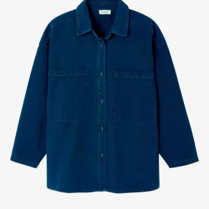 Camicia ampia blu con tasche