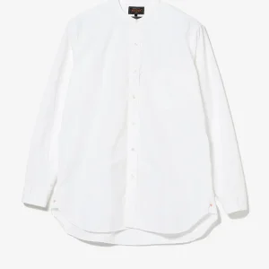 Camicia bianca con colletto alla coreana in Cotone egiziano