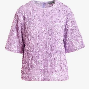 Top viola decorato con paillettes
