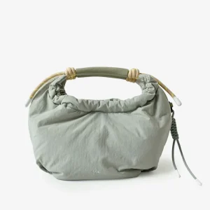 'Paper' Handle bag verde menta in nylon effetto wrinkled (5 l)