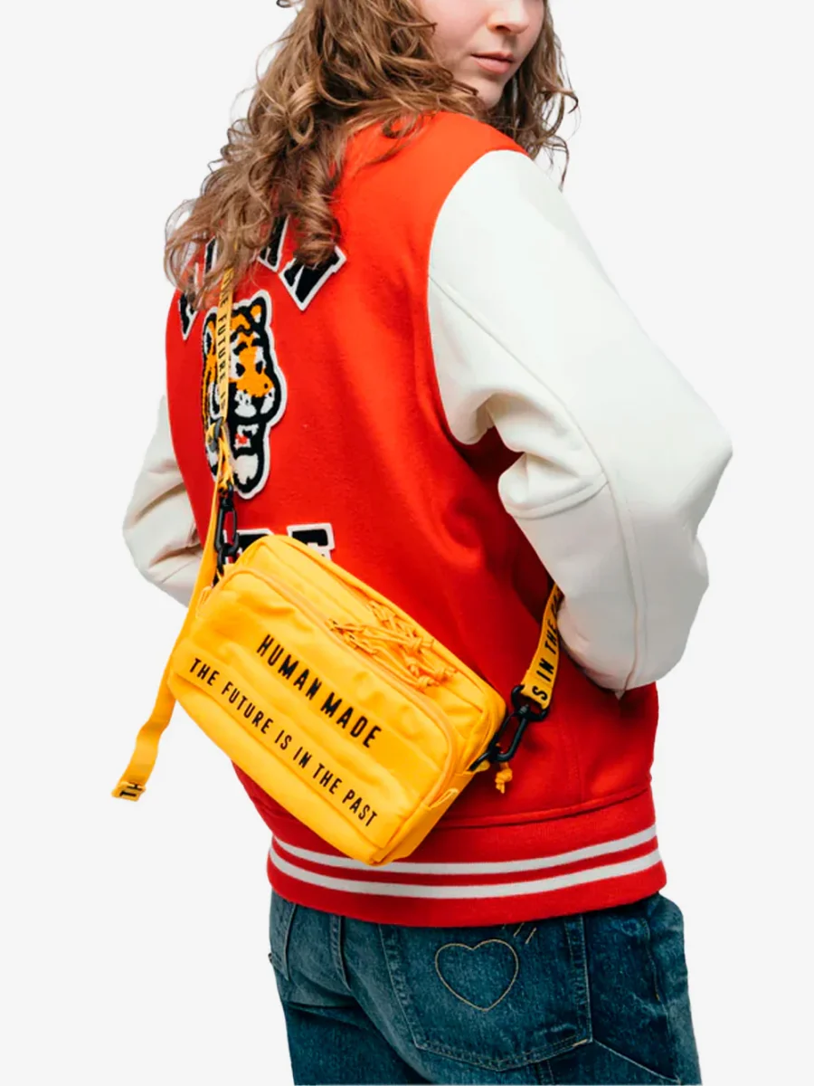 'Military Pouch' Borsa a tracolla piccola gialla in nylon - immagine 6