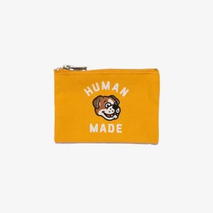 Portacarte giallo in Tela Canvas con Grafiche Animali